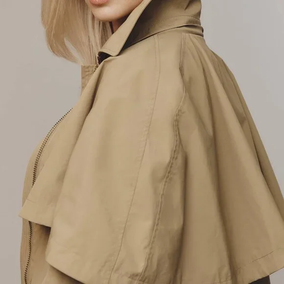 New Avec Les Filles Hooded Cape Raincoat  Trench coat - Picture 7 of 9